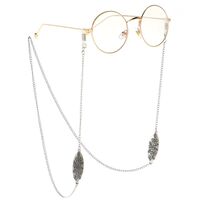 Silver-colored metal non-slip chain, with iron flower, for glasses and masks GL065