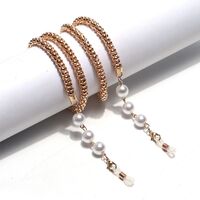 Metal non-slip chain, thick 6 mm with pearl 10 mm, for glasses and masks GL1438