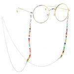 Metal non-slip chain, with glass beads, for glasses and masks GL177