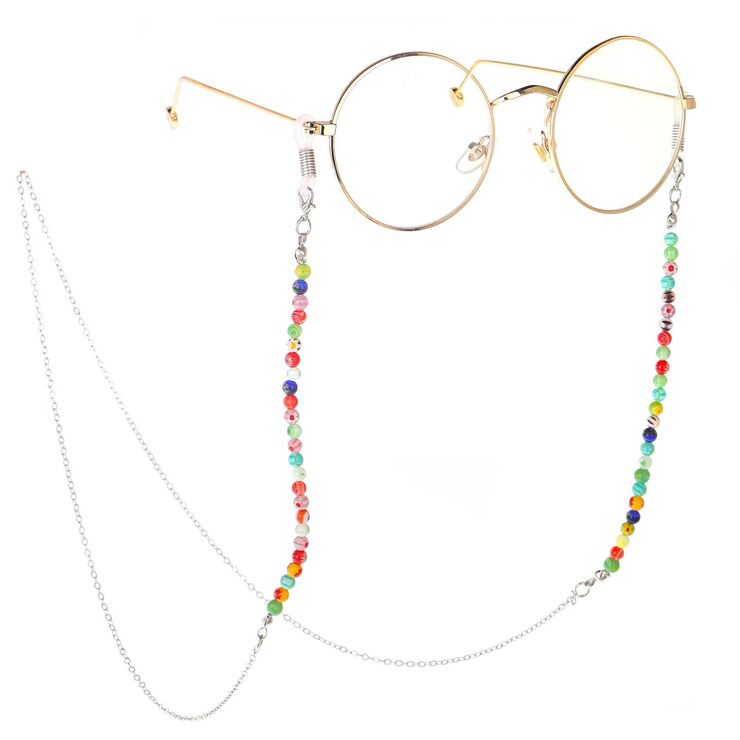 Metal non-slip chain, with glass beads, for glasses and masks GL177