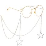 Metal non-slip chain, with pendant five-star, for glasses and masks GL219