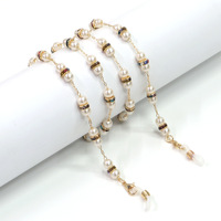 Металлическая цепочка для очков с жемчужными стразами GL1066