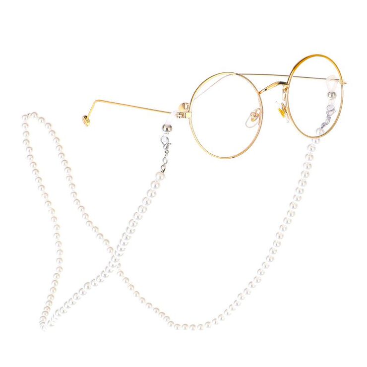 Metal non-slip chain, with pearls, for glasses and masks GL214