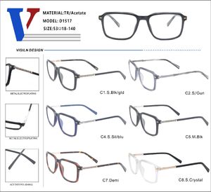 Оправа пластиковая из ацетата TR90 + металл с флексом D1517-DA