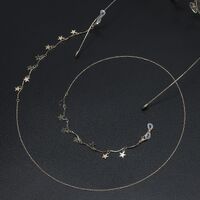 Gold-colored metal non-slip chain, with stars, for glasses and masks GL641