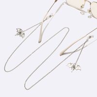 Металлическая нескользящая цепочка серебряного цвета, с подвеской в форме летучей мыши, для очков и масок GL1726