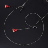 Gold-colored metal non-slip chain, with pendant watermelon, for glasses and masks GL546