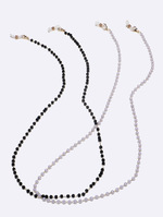 Set of four gold, silver and black glasses chain GM119