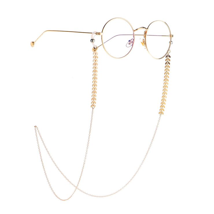 Metal non-slip chain, with cooper bead, for glasses and masks GL969