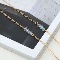 Gold-colored metal non-slip chain, with colored beads, for glasses and masks GA068