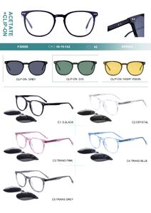 Plastic acetate frame with flex hinges + polarized clip-on Big City F3008S