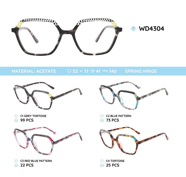 Plastic acetate eyeglasses frame WD4304