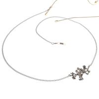 Silver-colored metal non-slip chain, with bird branch, for glasses and masks GL069