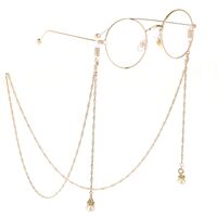 Metal non-slip chain, with pendant pearl, for glasses and masks GL190