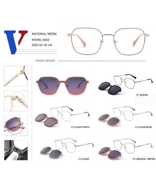 Metal frame + polarizing sun protection clip-on 5602-DA