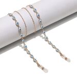 Металлическая нескользящая цепочка золотого цвета, с бусинами глаза, для очков и масок GL1419