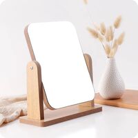 Rotating table mirror for optics salon with yellow tint, 25*19 cm