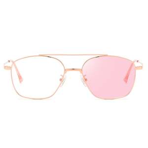 Очки фотохромные металлические для дали V8612 с розовыми линзами, диоптрии от 0.00 до -6.00, не центрованные