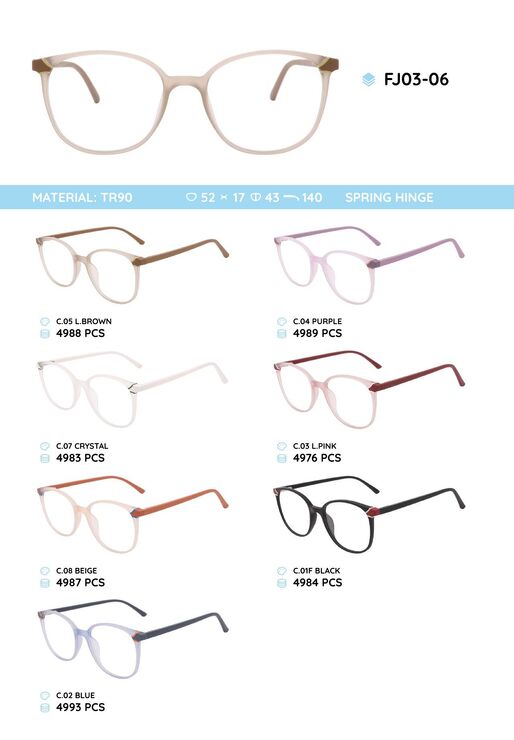 TR90 plastic eyeglasses frame FJ03-06