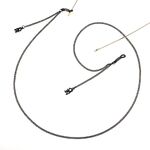 Black-colored metal non-slip chain, with pendant  Love, for glasses and masks GL781