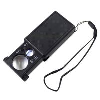 Folding magnifier with universal backlight 9881-2-XX, dimensions: ⌀21 mm, ⌀12 mm. Magnification: 30Х, 60Х
