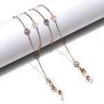 Металлическая нескользящая цепочка золотого цвета, с полой розой, для очков и масок GL1442