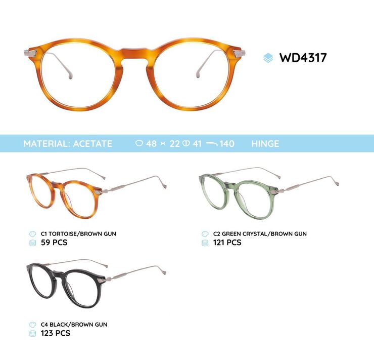Plastic acetate eyeglasses frame WD4317