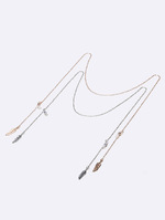 Set of two glasses chain with color crystals GM109