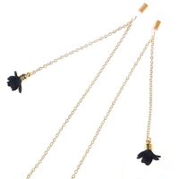 Gold-colored metal non-slip chain, with tassel, for glasses and masks GL192