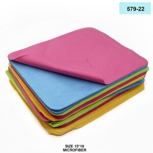 Салфетка (трет как замша)  из плотной микрофибры для протирки линз в очках 579-22, 15*18 см