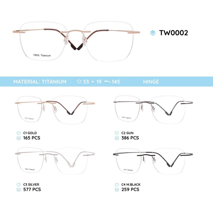 Titanium frames rimless TW0002