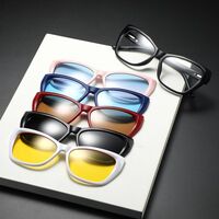 TR90/PC plastic frame + 5 polarized sun protection magnet clip-on set + leather bag El Dorado EL2349D