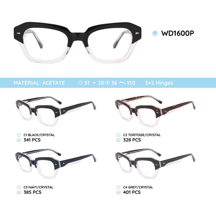 Plastic acetate eyeglasses frame WD1600P