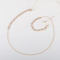 Gold-colored metal non-slip chain, with pearl, for glasses and masks GL748