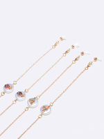 Set of two silver and gold glasses chain with pearls GM062