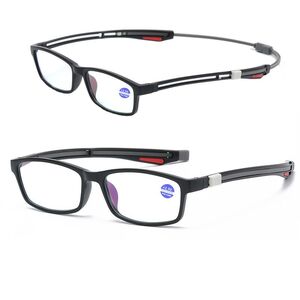 Plastic reading magnet glasses 挂脖110 with Blue ray cut protection, diopters from +0.75 to +4.00, RMC=62-64