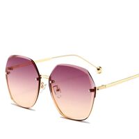 Metal rimless sunglasses with UV400 protection 2939-GT