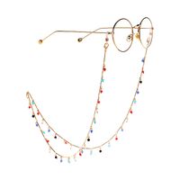 Metal non-slip chain gold, with colorful crystal, for glasses and masks GL936