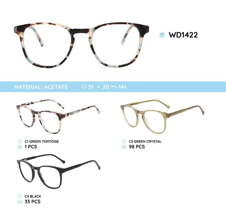 Plastic acetate eyeglasses frame for women WD1422