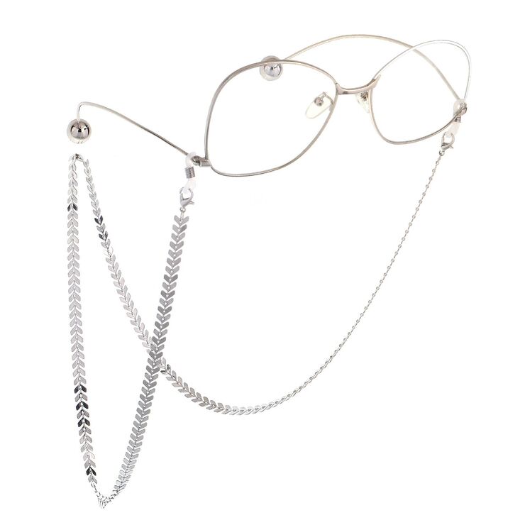Metal non-slip chain, with airplane bead, for glasses and masks GL719