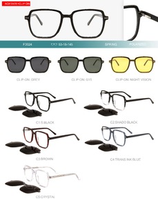 Plastic acetate frame with flex hinges + polarized clip-on Big City F3024S