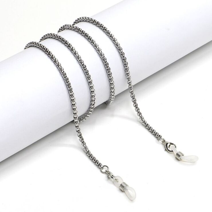 Silver-colored stainless steel non-slip chain, for glasses and masks GS043