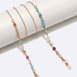 Металлическая нескользящая цепочка золотого цвета, с квадратными кристаллами, для очков и масок GL1717