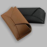Genuine leather glasses case with microfiber lining ZY016