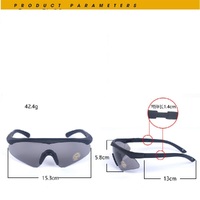 Safety shockproof tactical goggles +3 caps 2.3MM套装