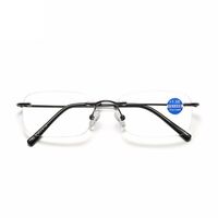 Rimless metal eyeglasses for reading 3512 with Blue ray cut protection, from +1.00 to +4.00, PD62-64
