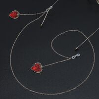Gold-colored metal non-slip chain, with pendant heart, for glasses and masks GL636