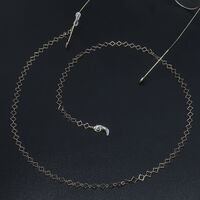 Gold-colored metal non-slip chain, with square, for glasses and masks GL524