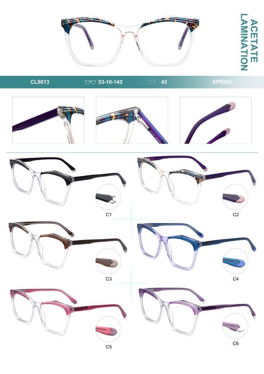 Plastic frames for glasses, acetate lamination Big City CL9013