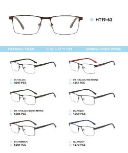 Металлическая оправа с дужками из материала TR-90 HT19-62